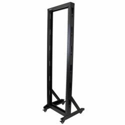 StarTech.com 42U 2-Post Open Frame Server Rack, 19in Rolling IT Rack with 661lb [300kg] Weight Capacity, Space-Saving Floor-Standing Network Rack 