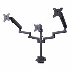 StarTech.com Triple Monitor Desk Mount For Up To Three 27in Screens, VESA 75x75/100x100, Tool-Less Arm Adjustments, C-Clamp/Grommet Mount, Spring-Assisted Arms 