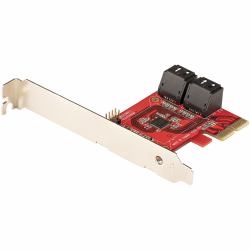 StarTech.com SATA PCIe Card - 4 Port PCIe SATA Expansion Card - 6Gbps - Low/Full Profile - Stacked SATA Connectors - ASM1164 Non-Raid - PCI Express to SATA Converter - TAA 