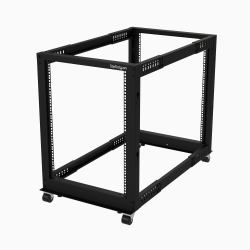 StarTech.com 15U 4-Post Server Rack, 19in Open Frame Rack with 40in [101cm] Mounting Depth and 1200lb [544kg] Weight Capacity, Mobile or Floor Mount IT Rack 