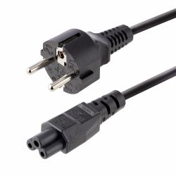 StarTech.com 3m [10ft] Laptop Power Cord, EU Schuko to C5, 2.5A 250V, 18AWG, Notebook / Laptop Replacement AC Cord, Power Brick Cord, Laptop Charger Cable, Clover Leaf/Mickey Mouse Power Cord 