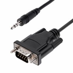 StarTech.com 3ft [1m] DB9 to 3.5mm Serial Cable for Serial Device Configuration, RS232 DB9 Male to 3.5mm Cable Used for Calibrating Projectors, Digital Signage, TVs via Audio Jack 