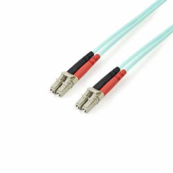 StarTech.com 2m [6ft] LC/UPC to LC/UPC OM3 Multimode Fiber Optic Cable, Full Duplex 50/125µm Zipcord Fiber Cable, 100G, Low Insertion Loss, LSZH Fiber Jumper Cord 