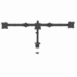 StarTech.com Desk Mount Triple Monitor Arm - Ergonomic VESA 3 Monitor Mount up to 27" [17.6lb/8kg] - Articulating & Height Adjustable Pole Mount - Tilt/Swivel/Rotate LCD/LED Screen - Desk Clamp/Grommet 