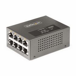StarTech.com 4-Port Multi-Gigabit PoE++ Injector, 5/2.5/1G Ethernet [NBASE-T], PoE/PoE+/PoE++ [802.3af/802.3at/802.3bt], 160Watts Power Budget, Wall/DIN Rail Mountable, Unmanaged - TAA 