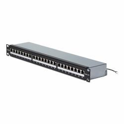 StarTech.com 24 Port 1U Shielded Cat6A Patch Panel, 110 Punch Down, Rackmount Cat6A RJ45 STP Ethernet Patch Panel 