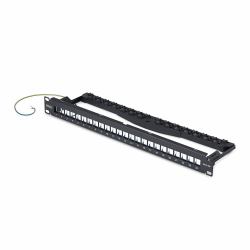 StarTech.com 24 Port 1U Blank Keystone Patch Panel with Cable Management Bar, Rackmount Cat6 Patch Panel for RJ45 STP Ethernet Network Jacks 
