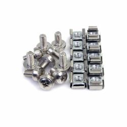 StarTech.com 100-Pack M6 12mm Screws, Square Hole Cage Nuts and Installation Tool, Hardware Mounting Kit for 19" or 10" Server Racks, Cabinets and Enclosures, Silver - TAA 