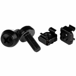 StarTech.com M6 x 12mm - Screws and Cage Nuts - 50 Pack, Black 