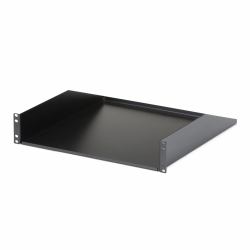 StarTech.com 2U Server Rack Shelf - Universal Rack Mount Cantilever Shelf for 19" Network Equipment Rack & Cabinet - Heavy Duty Steel – Weight Capacity 125lb/56kg - 18" Deep Tray, Black 