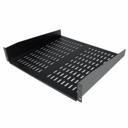 StarTech.com 2U Server Rack Shelf - Universal Vented Rack Mount Cantilever Tray for 19" Network Equipment Rack & Cabinet - Heavy Duty Steel - Weight Capacity 50lb/23kg - 16" Deep Shelf, Black 