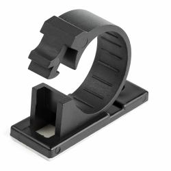 StarTech.com 100 Adhesive Cable Management Clips Black - Network/Ethernet/Office Desk/Computer Cord Organizer - Sticky Cable/Wire Holders - Nylon Self Adhesive Clamp UL/94V-2 Fire Rated - TAA 