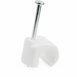 StarTech.com 100 Pack Large Cable Clips with Nail - Reusable - Nail-in Clamps - Wire Holding Clips - Ethernet Cord/AV/Coax Cable Fasteners - Brick/Drywall Mounting Cable Tacks - White - TAA 