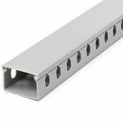 StarTech.com Open Slot Cable Management Raceway with Cover, 1-1/2"[38mm]W x 1"[25mm]H - 6.5ft[2m] length - 1/4"[8mm] Slots, PVC Network Cable Hider/Wall Wire Duct, Max 20 Cables, UL Listed - TAA 