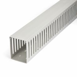 StarTech.com Open Slot Cable Management Raceway with Cover, 3"[75mm]W x 3-7/8"[10cm]H - 6.5ft[2m] length - 1/4"[8mm] Slots, PVC Network Cord Hider/Wall Wire Duct, Max 240 Cables, UL Listed - TAA 