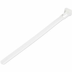 StarTech.com 6"[15cm] Reusable Cable Ties - 1/4"[7mm] wide, 1-3/8"[35mm] Bundle Dia. 50lb[22kg] Tensile Strength, Releasable Nylon Ties, Indoor/Outdoor, 94V-2/UL Listed, 100 Pack - White 