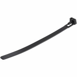 StarTech.com 6"[15cm] Reusable Cable Ties - 1/4"[7mm] wide, 1-3/8"[35mm] Bundle Dia. 50lb[22kg] Tensile Strength, Releasable Nylon Ties, Indoor/Outdoor, 94V-2/UL Listed, 100 Pack - Black - TAA 