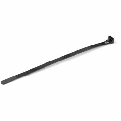 StarTech.com 8"[20cm] Reusable Cable Ties - 1/4"[7mm] wide, 1-7/8"[50mm] Bundle Dia. 50lb[22kg] Tensile Strength, Releasable Nylon Ties, Indoor/Outdoor, 94V-2/UL Listed, 100 Pack - Black - TAA 