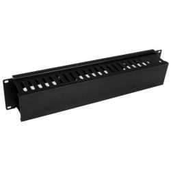 StarTech.com Horizontal 2U Server Rack Cable Management Finger Duct w/ Cover - 19" Network Rack Wire Duct Raceway Panel - Slotted Wire Duct 