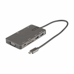 StarTech.com USB C Multiport Adapter - HDMI 4K 30Hz or VGA Travel Dock - 5Gbps USB 3.0 Hub [USB A / USB C Ports] - 100W Power Delivery - SD/Micro SD - GbE - 30cm Cable - USB C Mini Dock 