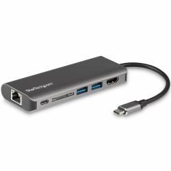 StarTech.com USB C Multiport Adapter, Portable USB-C Dock to 4K HDMI, 2-pt USB 3.0 Hub, SD/SDHC, GbE, 60W PD Pass-Through - USB Type-C/Thunderbolt 3 - REPLACED BY DKT30CHSDPD1 