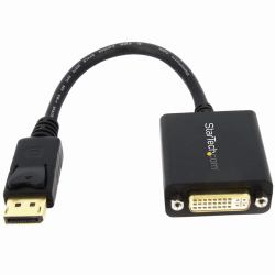 StarTech.com DisplayPort to DVI Adapter - DisplayPort to DVI-D Adapter Video Converter 1080p - DP 1.2 to DVI Monitor/Display Cable Adapter Dongle - DP to DVI Adapter - Latching DP Connector 