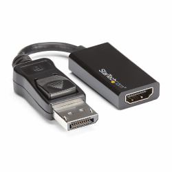 StarTech.com DisplayPort to HDMI Adapter - 4K 60Hz Active DP 1.4 to HDMI 2.0 Video Converter - DP to HDMI Monitor/TV/Display Cable Adapter Dongle - Latching DP Connector 