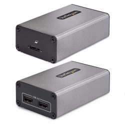 StarTech.com 2-Port USB 3.0 Extender over OM3 Multimode Fiber - LC/LC - 2x 5Gbps USB-A Hub - 350m [1150ft] Range - Durable USB Fiber Optic Extender - Optical USB Extender - TAA 