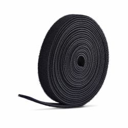 StarTech.com 75ft [22.8m] Hook and Loop Roll, 0.5in Wide, Black, Cut-to-Size Reusable Cable Ties, Fastener Tape, Adjustable Fabric Wraps, Bulk Roll 