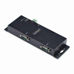 StarTech.com 2-Port Serial to Ethernet Adapter, IP Serial Device Server For Remote RS232 Devices, Wall/DIN Rail Mountable, Metal Housing, RJ45 LAN to DB9 Serial Converter, TAA 