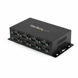 StarTech.com 8 Port USB to DB9 RS232 Serial Adapter Hub – Industrial DIN Rail and Wall Mountable 