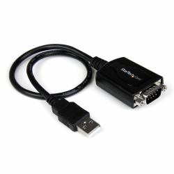 StarTech.com 1 ft USB to RS232 Serial DB9 Adapter Cable with COM Retention - TAA 