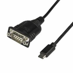 StarTech.com USB C to Serial Adapter Cable with COM Port Retention - 16" [40cm] USB Type C to RS232 [DB9] Serial Converter Cable - For PLCs, Scanners, Printers - Windows/Mac/Linux 