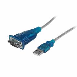 StarTech.com 17in [43cm] 1-Port USB to Serial Adapter Cable, USB-A to DB9 RS232, USB to RS232 Adapter, Prolific Chipset - M/M 