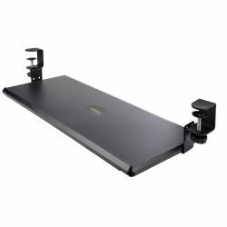 StarTech.com Under-Desk Keyboard Tray, Clamp-on Ergonomic Keyboard Holder, Up to 12kg [26.5lb], Sliding Keyboard and Mouse Drawer with C-Clamps, Height Adjustable Keyboard Tray [3.9/4.7/5.5 in] - TAA 