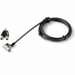 StarTech.com 6.5' [2m] 3-in-1 Universal Laptop Cable Lock - Keyed Laptop/Desktop Security Cable Lock Compatible w/ K-Slot, Nano & Wedge Slot Computer - Anti-Theft Steel Cable Lock with Keys 