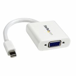 StarTech.com Mini DisplayPort to VGA Adapter - Active Mini DP to VGA Converter - 1080p Video - mDP or Thunderbolt 1/2 Mac/PC to VGA Monitor/Projector/Display - mDP 1.2 to VGA Dongle - White 