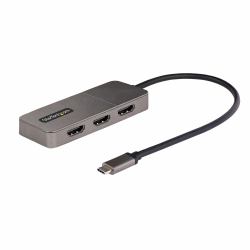 StarTech.com 3-Port USB-C Multi-Monitor Adapter, USB Type-C to 3x HDMI MST Hub, Triple 4K 60Hz HDMI Laptop Display Extender / Splitter, HDR, Extra-Long Built-In Cable - Windows Only 