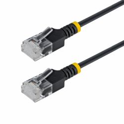 StarTech.com 1m Black Ultra Slim CAT6a Ethernet Cable, Snagless, UTP, Pure Bare Copper Wire, 34AWG Slim RJ45 Network Patch Cord, Individually Tested 