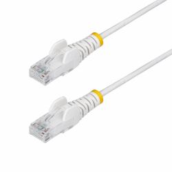 StarTech.com 1m White Slim CAT6 Ethernet Cable, Snagless, 100W PoE, UTP, LSZH, 28AWG Pure Bare Copper Wire, Slim RJ45 Network Patch Cord w/Strain Reliefs, Individually Tested 