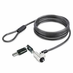 StarTech.com Laptop Cable Lock Compatible With Noble Wedge®; 6.6ft [2m], Anti-Theft Keyed Lock, Security Cable for Dell XPS/Latitude/2-in-1 Notebooks, Cut-Resistant, Steel Cable Lock For Laptop - TAA 