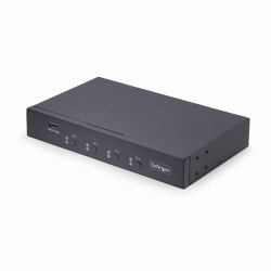 StarTech.com 4-Port KM Switch with Mouse Switching, USB Switch for Keyboard/Mouse, 3.5mm/USB Audio, Peripheral Sharing for 4 Computers, TAA Compliant 