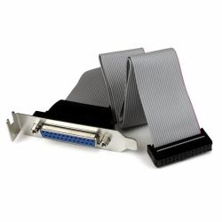 StarTech.com Low Profile 16in Parallel Port Header Cable Adapter with Bracket – DB25 [F] to IDC26 