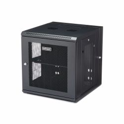 StarTech.com 4-Post 12U Wall Mount Network Cabinet with 1U Shelf, 19" Hinged Wall-Mounted Server Rack for Data / AV / Electronics / Computer Equipment, Flexible Vented Rack Enclosure 