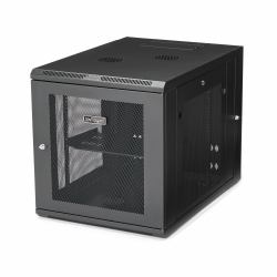 StarTech.com 4-Post 12U Wall Mount Network Cabinet with 1U Shelf, 19" Hinged Wall-Mounted Server Rack for Data / AV / Electronics / Computer Equipment, Flexible Vented Rack Enclosure 