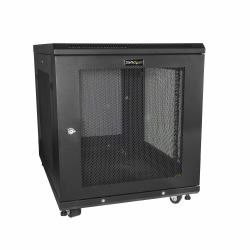 StarTech.com 4-Post 12U Server Rack Cabinet, Lockable 19" Data Rack Cabinet for Computer / AV / IT Equipment, Office / Home Network Rack with Casters & Adjustable Mounting Rails 
