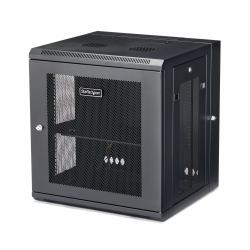 StarTech.com 4-Post 12U Wall Mount Network Cabinet with 1U Shelf, 19" Hinged Wall-Mounted Server Rack for Data / AV / Electronics / Computer Equipment, Flexible Vented Rack Enclosure 