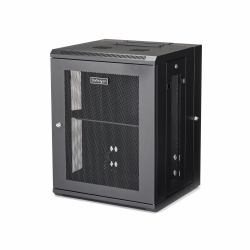 StarTech.com 4-Post 15U Wall Mount Network Cabinet with 1U Shelf, 19" Hinged Wall-Mounted Server Rack for Data / AV / Electronics / Computer Equipment, Flexible Vented Rack Enclosure 