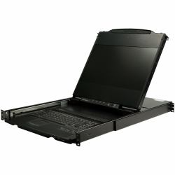 StarTech.com Dual Rail Rackmount KVM Console HD 1080p - Single Port DVI/VGA KVM w/17" LCD Monitor for Server Rack - Fully Featured 1U LCD KVM Drawer w/Cables - USB Support - 44230 MTBF 