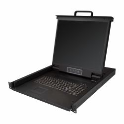 StarTech.com Rackmount KVM Console - Single Port VGA KVM with 19" LCD Monitor for Server Rack - Fully Featured Universal 1U LCD KVM Drawer w/Cables & Hardware - USB Support - 50,000 MTBF 